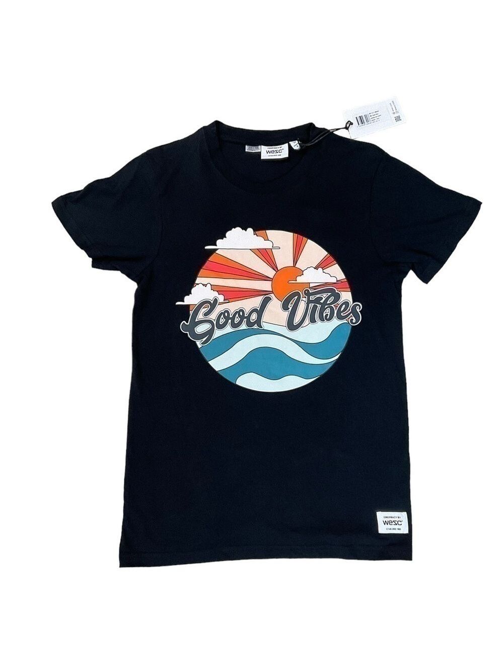 CONSPIRACY by Wesc unisex Max Good Vibes black t-shirt size Women’s S Men’s XS